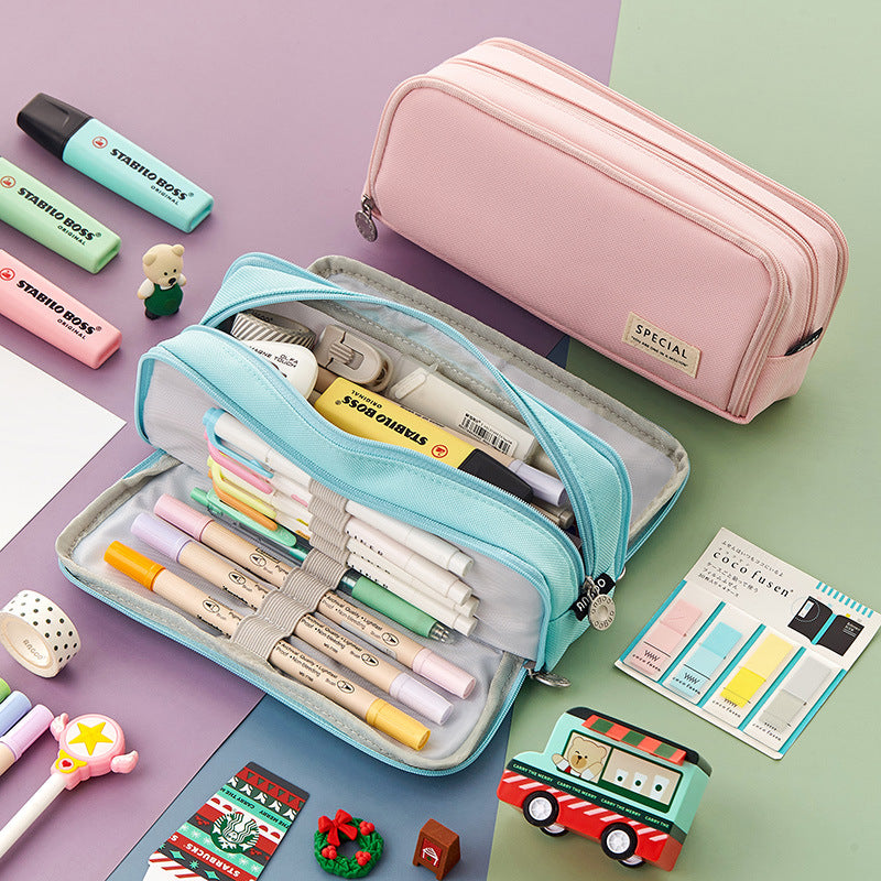 Large Multi-Compartment Pencil Case: Zippered Stationery Organiser