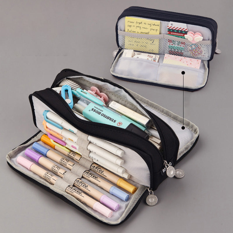 Large Multi-Compartment Pencil Case: Zippered Stationery Organiser