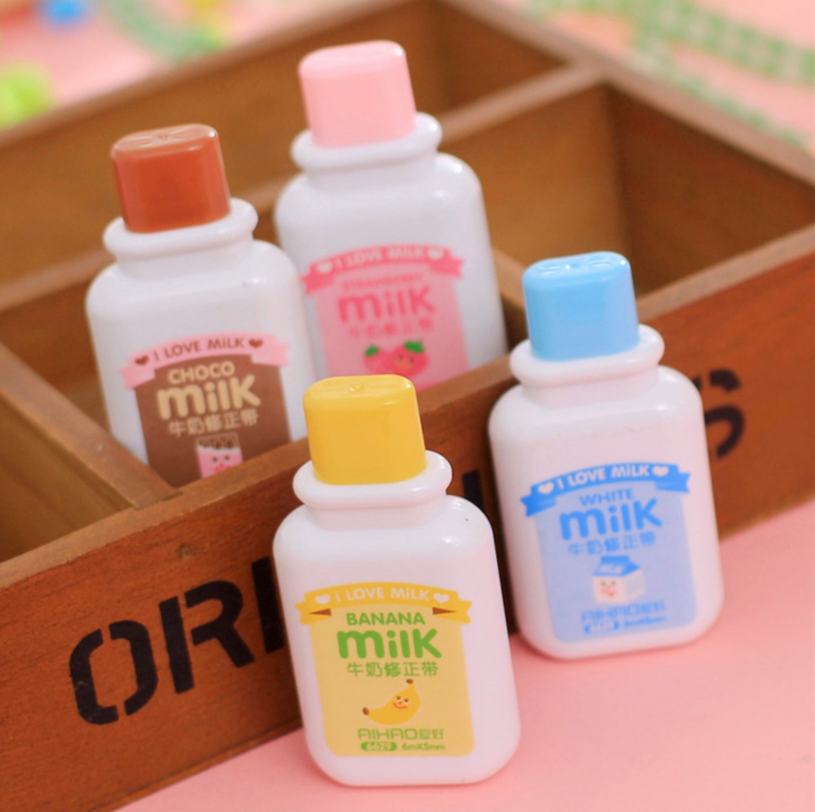 Cute Milk Bottle White Out Corrector, 6M Correction Tape, Diary Stationery Supply, School Supply, Japanese Kawaii Stationery