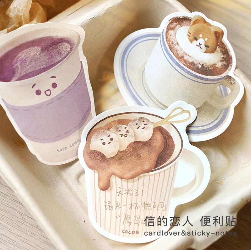 Cute Beverage-Themed Sticky Notes