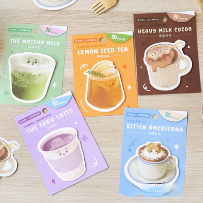 Cute Beverage-Themed Sticky Notes