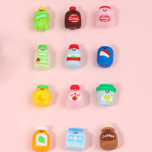 Cute 3D Miniature Drink Bottle Novelty Erasers Set