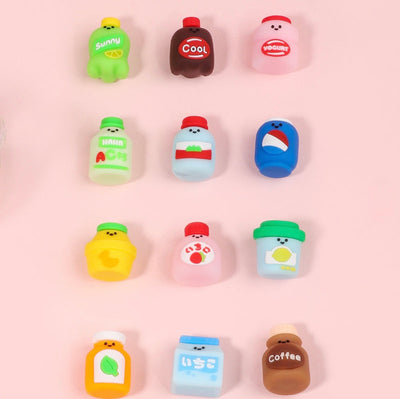 Cute 3D Miniature Drink Bottle Novelty Erasers Set