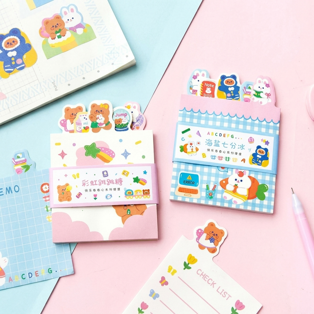 Kawaii - Cute Memo Pads - Different Page Layouts - 4 Designs - Gifts