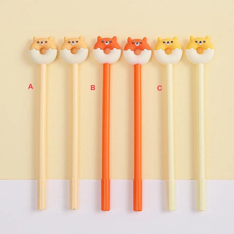 Shiba Donut Gel Pens, Kawaii Black Ink Pens, 0.5mm