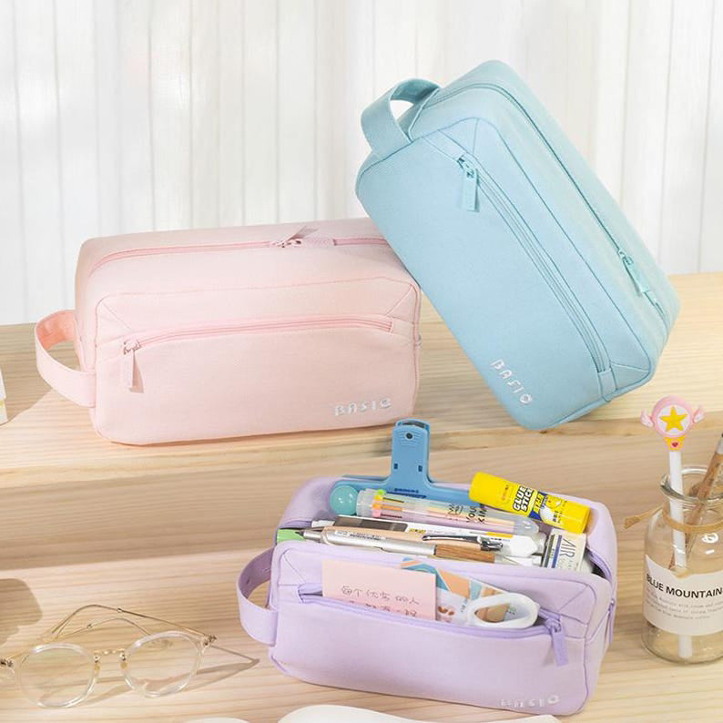 Large Canvas Pencil Case: Craft & Makeup Organizer