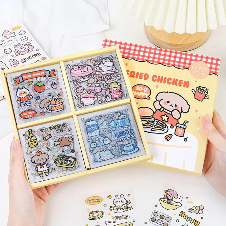 Kawaii Food Stickers, 100 Sheets, Scrapbooking, Journaling