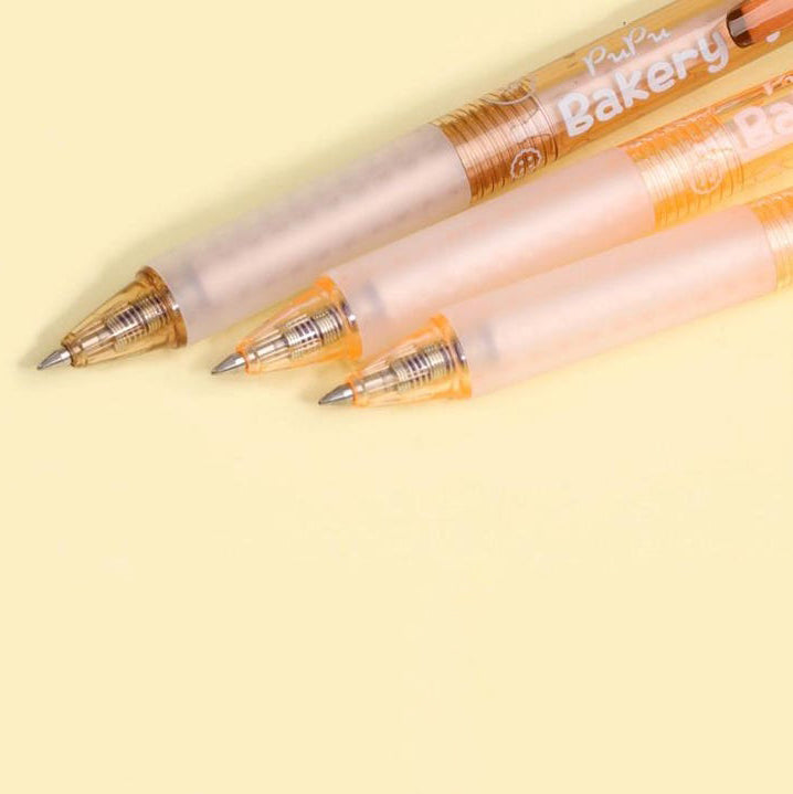 Kawaii Bakery Bear Gel Pens: Black Ink, 0.5mm Tip