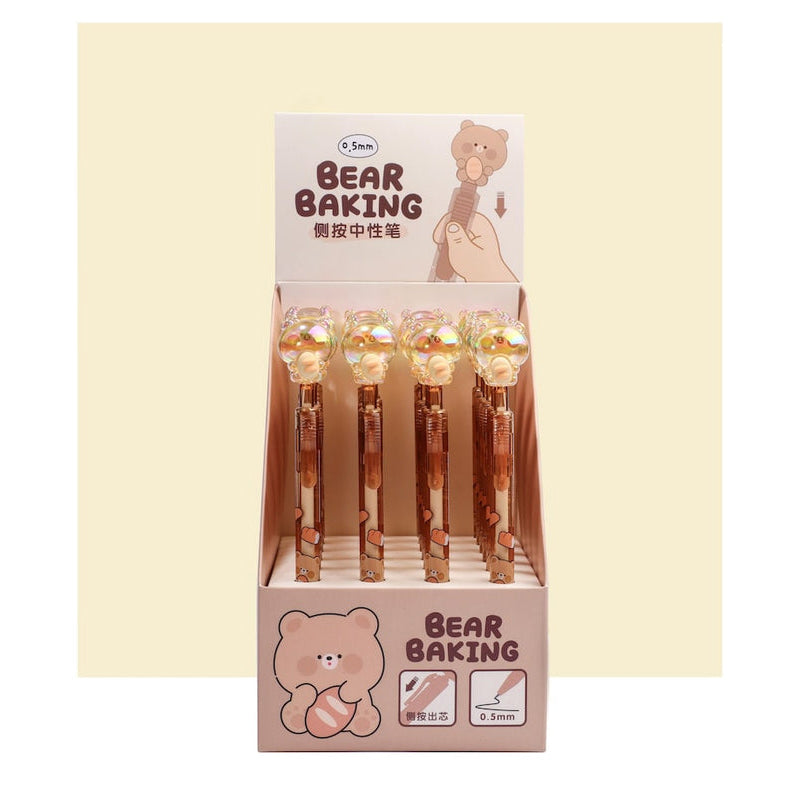 Kawaii Baking Bear Gel Pens – Black Ink, 0.5mm Tip