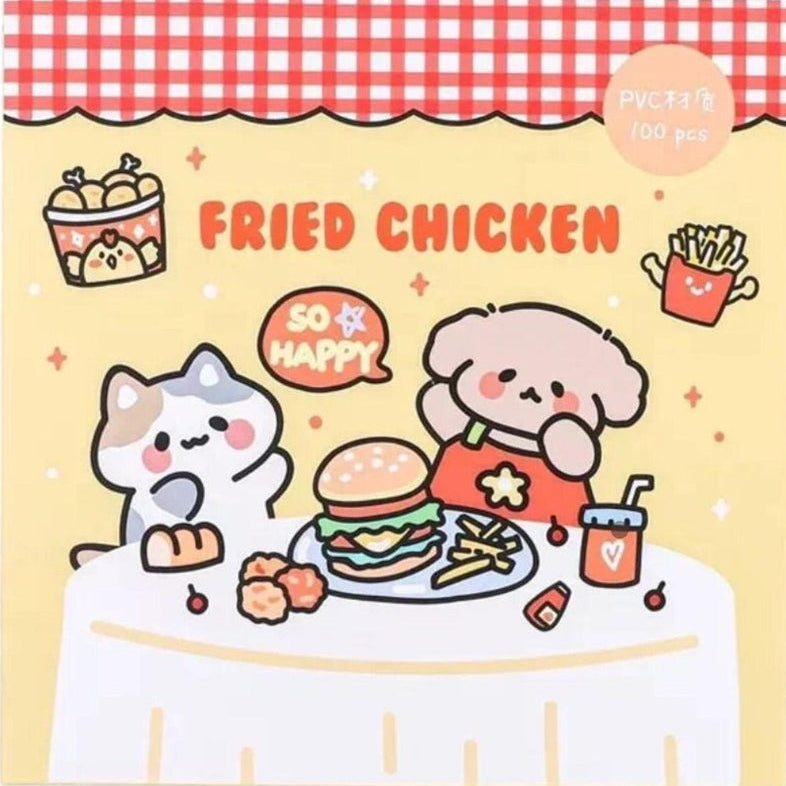 Kawaii Food Stickers, 100 Sheets, Scrapbooking, Journaling
